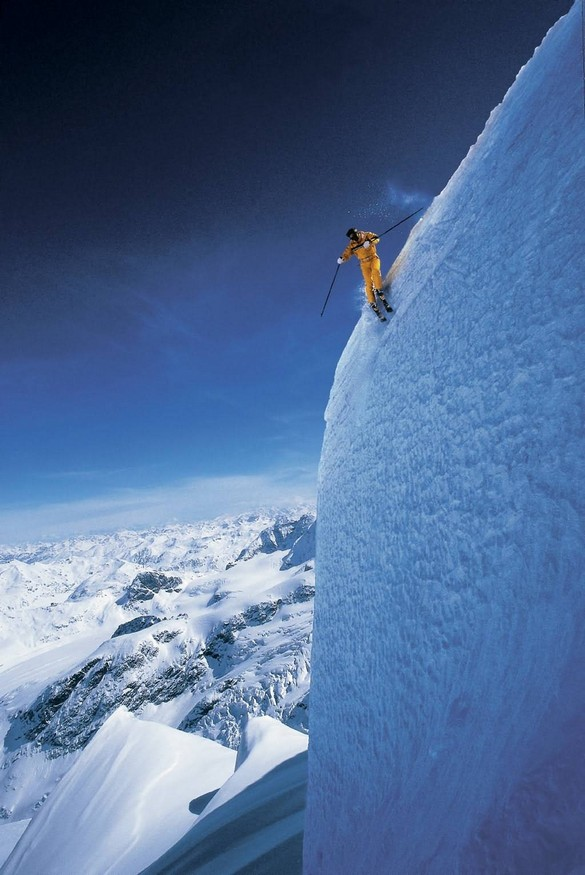    Extreme skiing in Wyoming. 